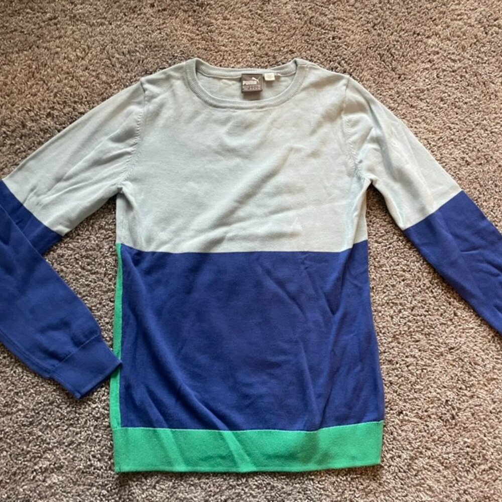 Puma Women's Golf or Tennis Sweater - Green and Blue - Size M
